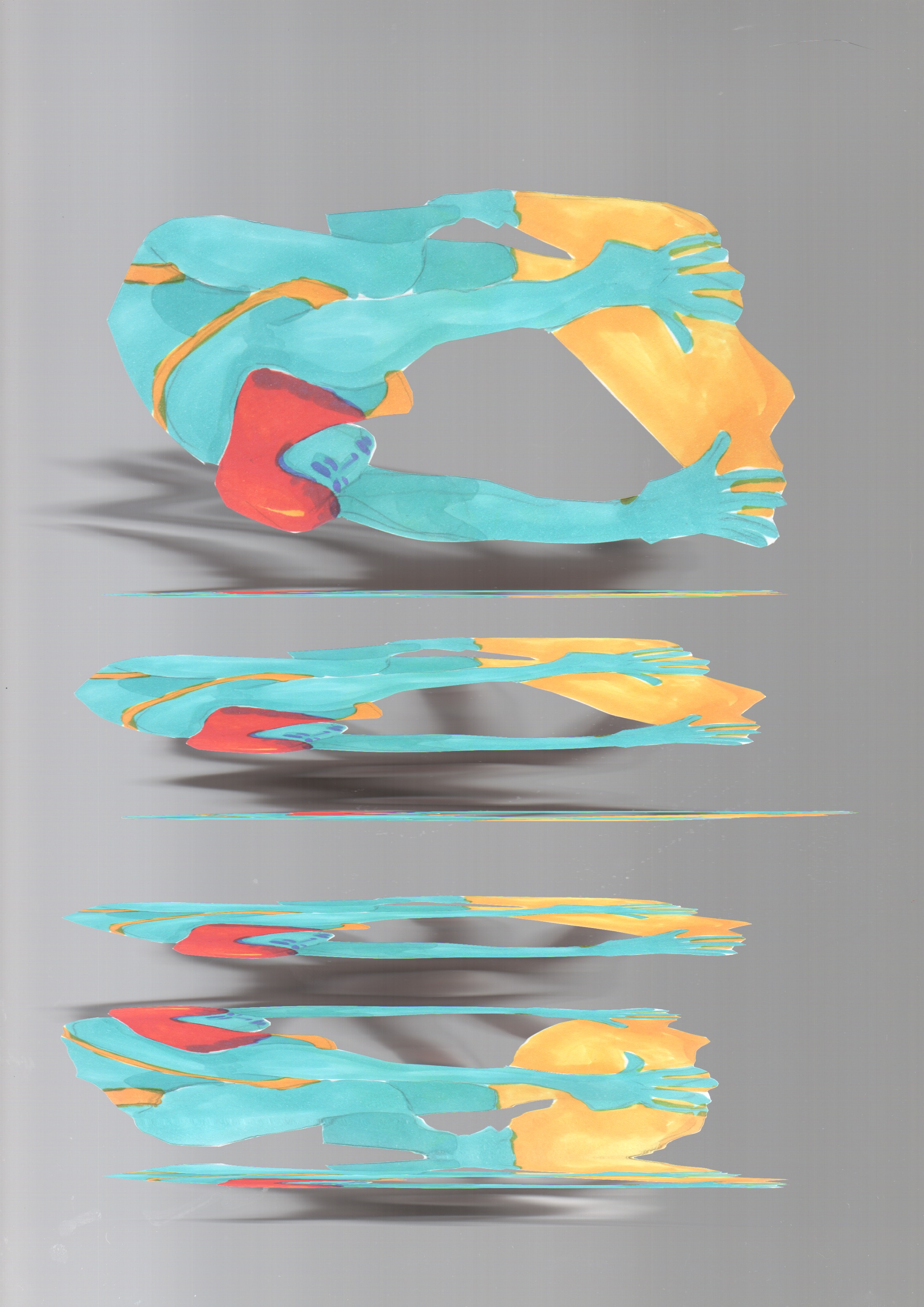 playa,dibujo, analogico, escaner, movimiento